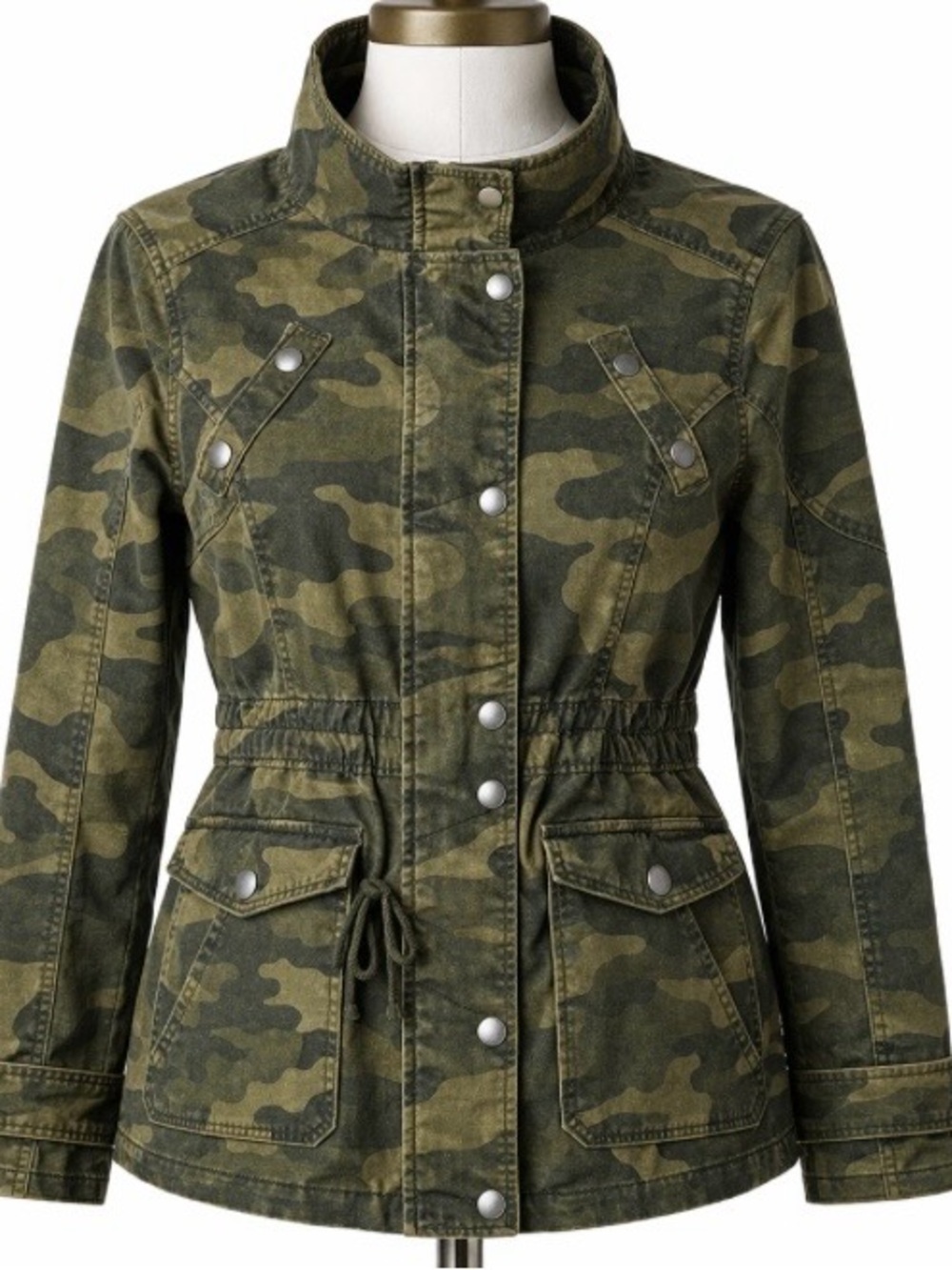 Hollister Grunge Jacket Camo Military Utility Field Patch Coat Y2K Large